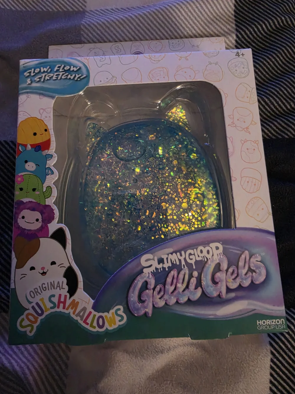 Squishmallows Slimygloop Gelli Gels Squishy Blue Glitter 💙